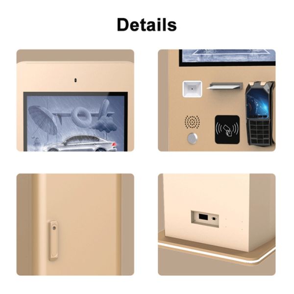 Outdoor Parking Lot Payment Kiosk With 21.5 Inch HD Touch Screen Camera Bank Card Reader Intercom QR Code Scanner Printer 2