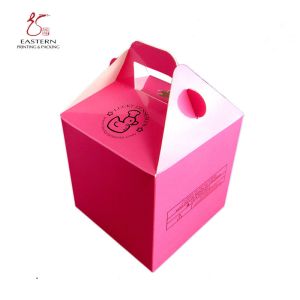 Beautiful Pink Christmas Handled Cake Cake Boxes With Window