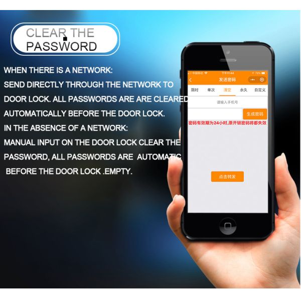 WIFI Security Wireless Remote Door Lock Wechat With Mini Program Code Card