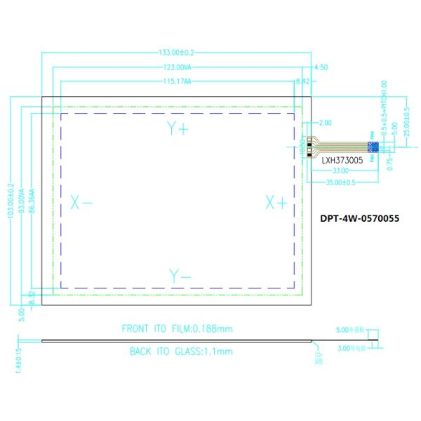 Industrial 4.2" 5" 5.7" Tft Resistive Touchscreen Panel With Usb Interface