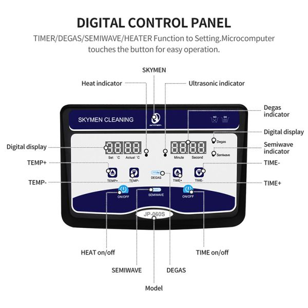 Skymen 15L 240W Digital Ultrasonic Cleaner Bath with Heater and Timer