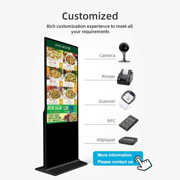 43-65 Inch Floor Standing Android Screen Panel Kiosk Lcd