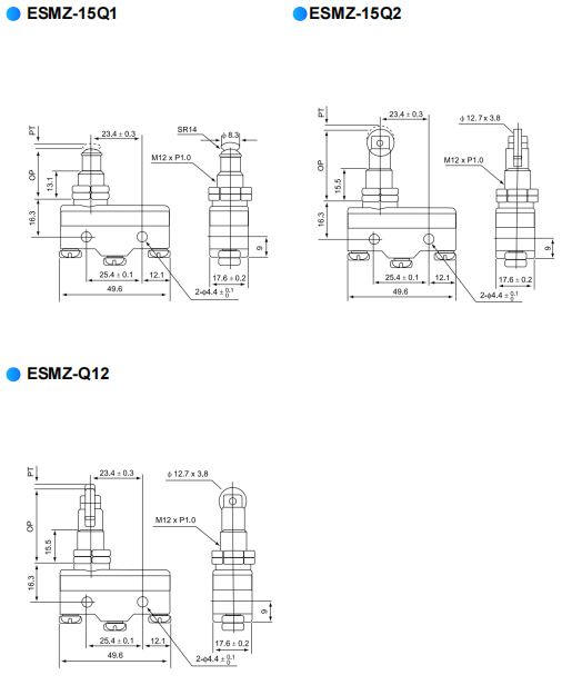 NNC miniature weight Limit Switch ESMZ series for electronics, machinery and light industry