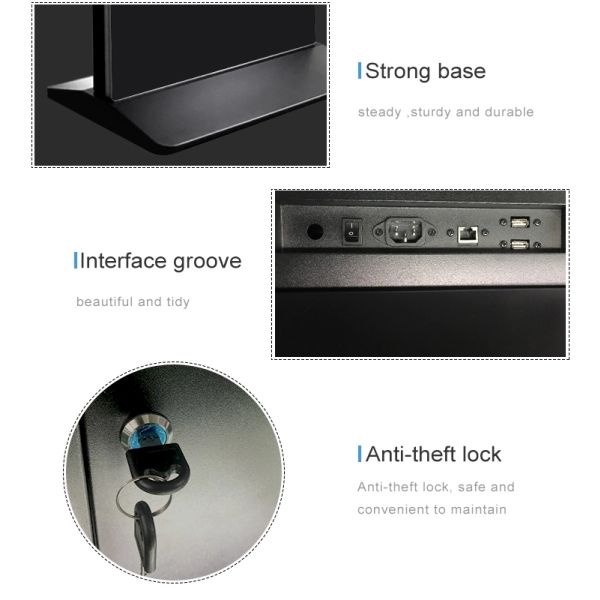 Multi Touch Lcd Advertising Player Ultra Slim Design For Indoor 50,000 Hours Lifespan