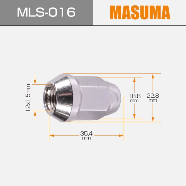 MASUMA NO. MLS-016 JIS Standard Stainless Steel Wheel Nut for ASV40L Maintenance