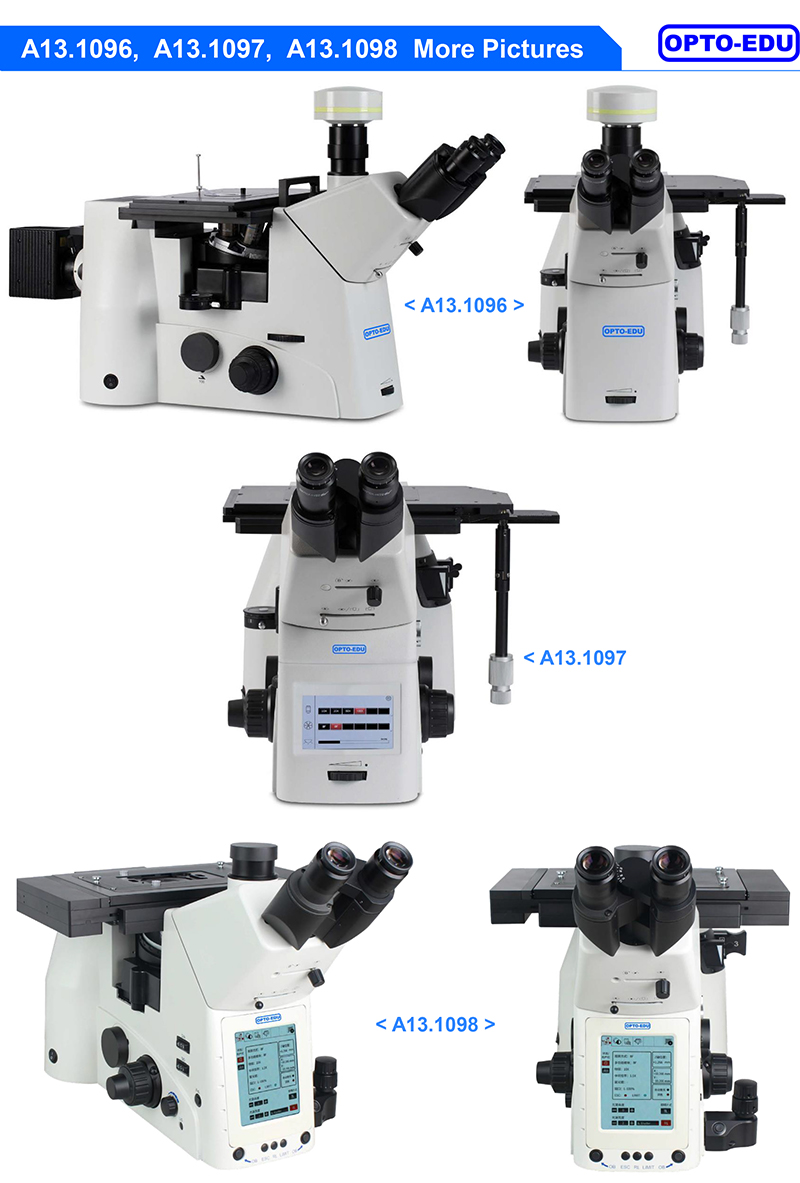 OPTO EDU A13.1098 Full Motorized Inverted Metallurgical Microscope Semi-APO
