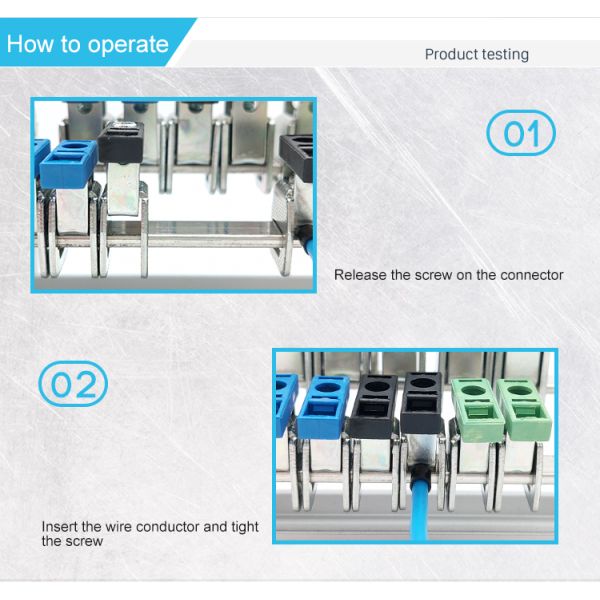 ISO9001 35mm2 PA Bus Bar Terminal Blocks 300V 125A
