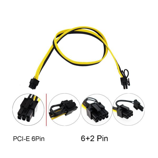 Pci-express Power Adapter Cable Power Y Cable Graphics Card Cable 8pin-2x(6+2pin) Male to Dual 8pin 6+2pin Female Computer