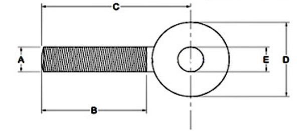 BZP Electric Power Fittings Galvanized Mild Steel Eye Bolt