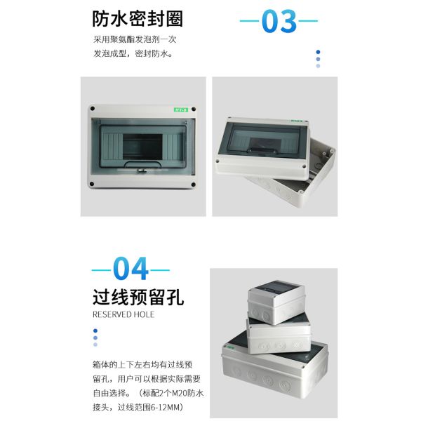 HA Weatherproof Distribution Box IP65 5 8 12 15 18 24 Ways HT ABS PC Outdoor