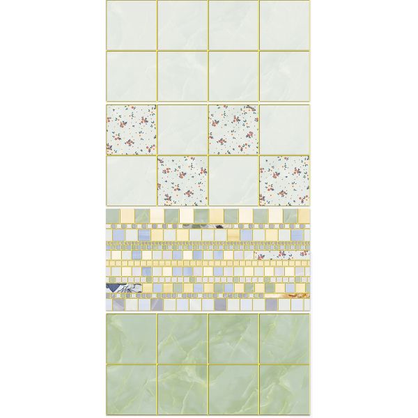 300x600mm Mirror Surface Green Ceramic Wall Tile for Bathroom