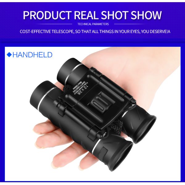 12X26 Day Night Vision Binoculars Opera Glasses Compact Folding Travel Mini Size