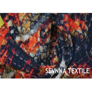 Wet Printing Patterned Polyester Fabric , Spandex Lycra Polyester Jersey Fabric