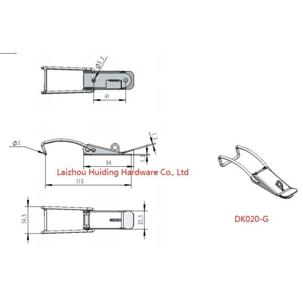 Self Locking Galvanized Spring Loaded Toggle Latch Shockproof With Keyhole