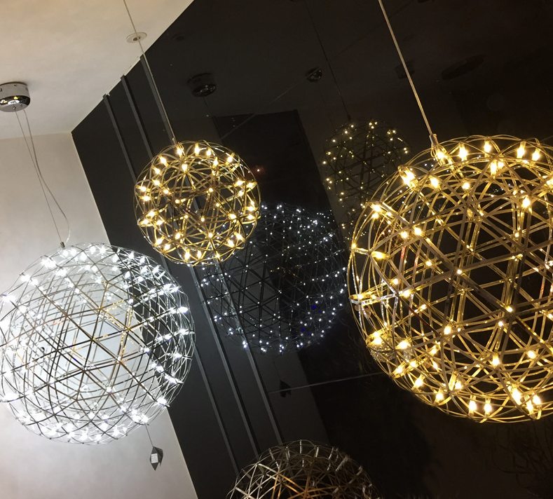 Led Spark Ball Wire Round Pendant Lamp Nordic Hotel Postmodern Decoration Lamp