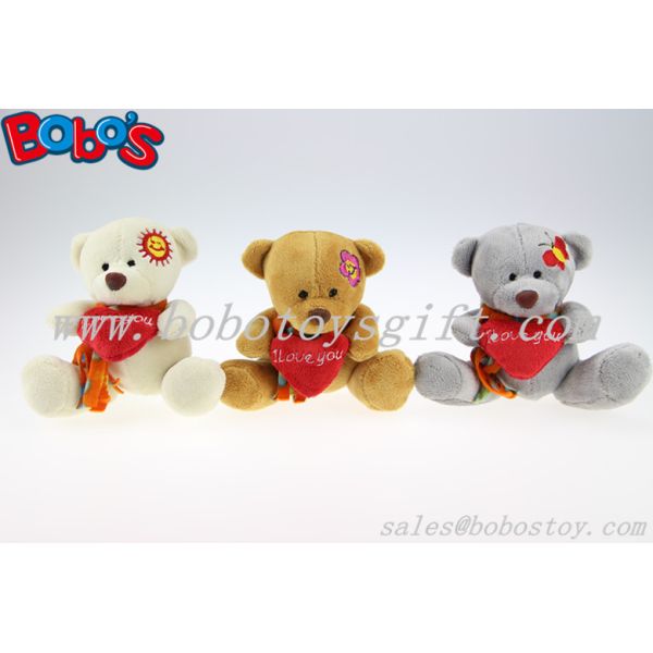 5.1"Small Size Brown I love You Stuffed Bear Animal With Red Heart Pillow