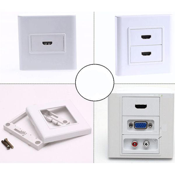 VGA HDMI Audio RCA Faceplate Wall Plate Outlet Terminal Block Socket Panel