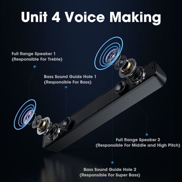 Universal Premium 2.0 Channel Bluetooth Sound Bar Wireless Gaming Soundbar
