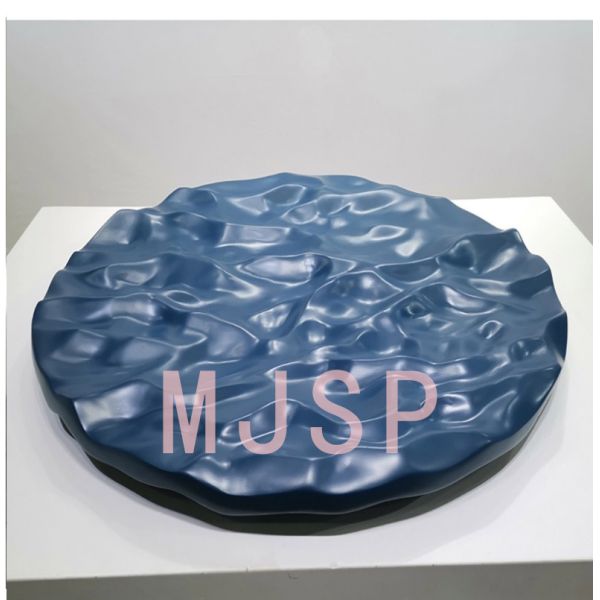 Round Abstract 3D Metal Art Painting Handmade Ink Paintings Wall Arts With Frame