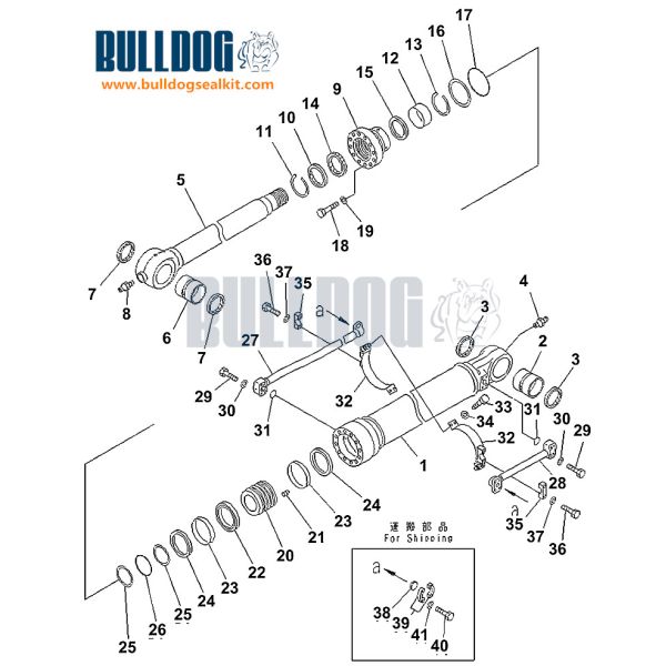 707-99-64250 7079964250 Bulldozer Komatsu Blade Tilt Cylinder Seal Kit For D155A-6