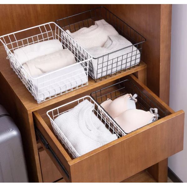 Customized Home Decor 1mm Wire Mesh Storage Baskets Household Multifunction