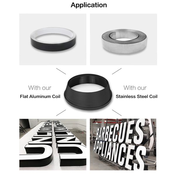 Waterproof 3/4 Inch Yellow Color Channel Letter 35m Length Plastic Trim Cap