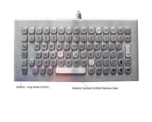 China Brushed Stainless Steel Ruggedized Keyboard IP68 Vandal Resistant wholesale