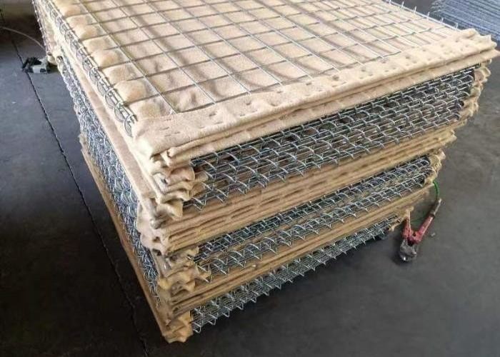 China Galfan Gabion Basket 50x50mm Hole Size with 300g/m2 Geotextile wholesale