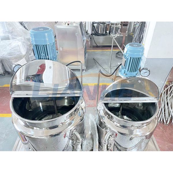 Cosmetic Cream High Shear Emulsifier Mixer 200L Steam Heating PLC Control