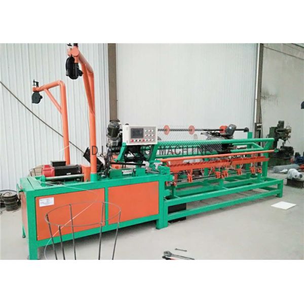 PLC Single / Double Wire Chain Link Fence Machine Easy Operating Green Color