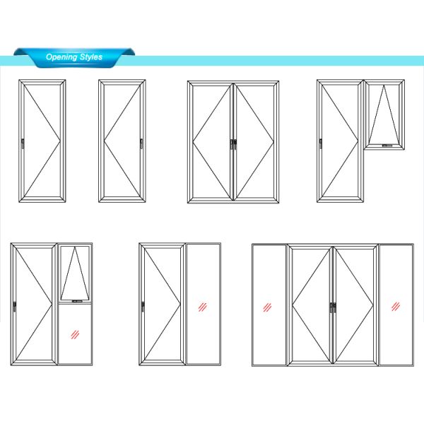 KDSBuilding High Quality Double Tempered Glass Aluminum Toilet Casment Single Swing Door For House