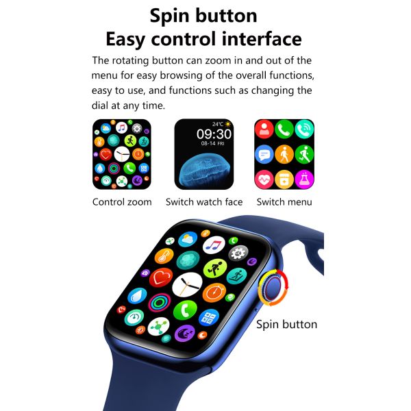 W9 Square Shape Smartwatch Bracelet Steward Charger Ip67 Heart Rate Blood Pressure Bracelet