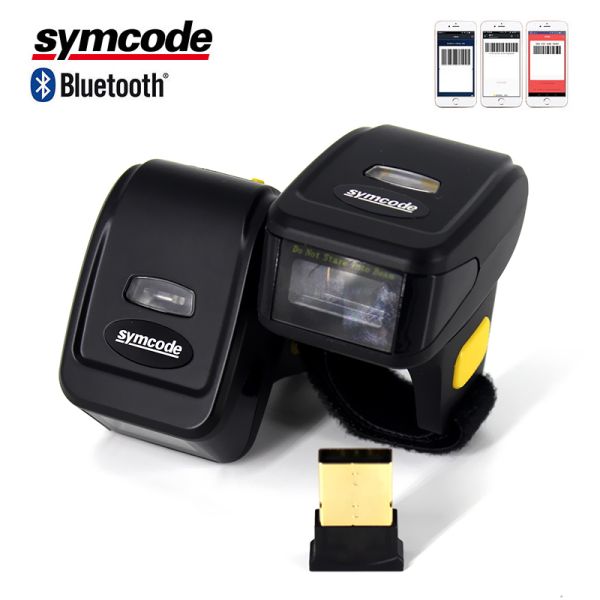 Handheld Mini Wireless Barcode Scanner / Bluetooth Ring Scanner Portable Reader