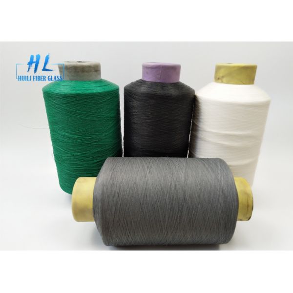 Black Grey PVC Coated Fiberglass Yarn For Weaving Fiberglass Mosquito Net