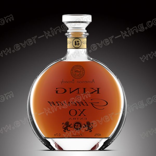 ISO9001 500ml Flint Glass Liquor Bottles For Cognac