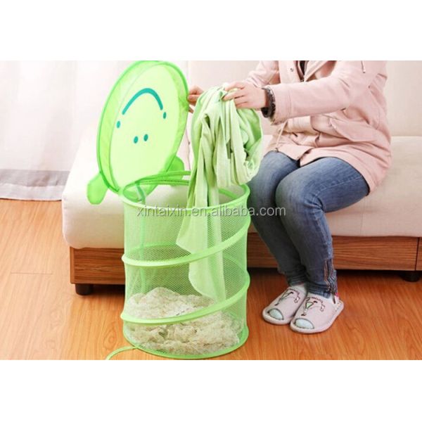 Travel Collapsible Mesh Laundry Basket popup laundry hamper 38*45cm