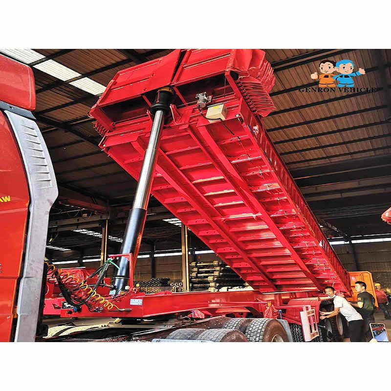 China Heavy Duty Automatic 3 Axles 50T Genron Dump Semi Trailers wholesale