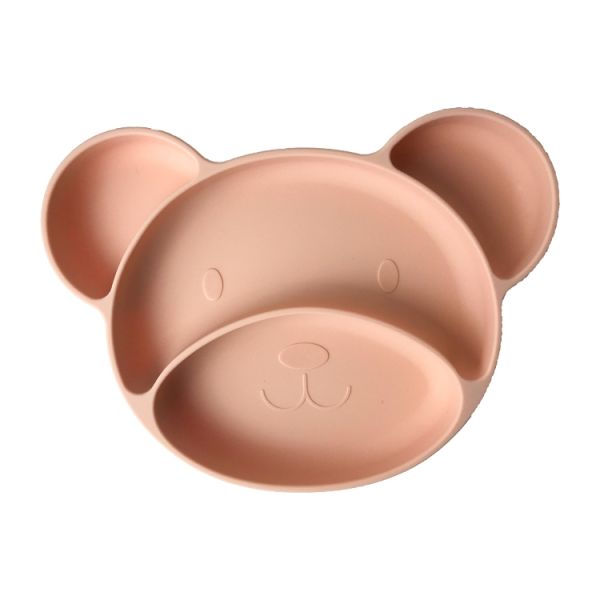 Baby Feeding Bpa Free Silicone Suction Plate Hot Selling Customized Bear Shape