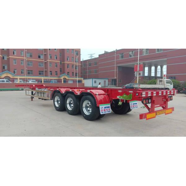 Shandong Juyuan 20ft 40ft Skeleton Chassis Container Semi Trailer Sturdy Steel Design