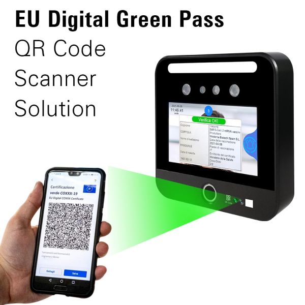 DCC Eu Digital QR Code EU Green Pass Scanner Reader Face Recognition C19 Certificates