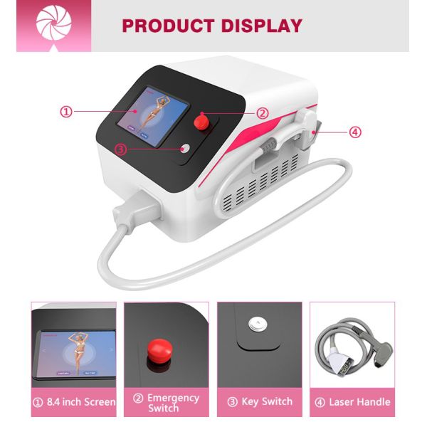 OEM Portable Professional 808nm Diode Laser Hair Removal Machine