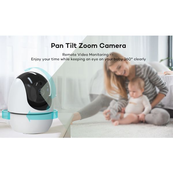 3.2 Inch 720P Baby Monitor with PTZ Camera and Night Vision