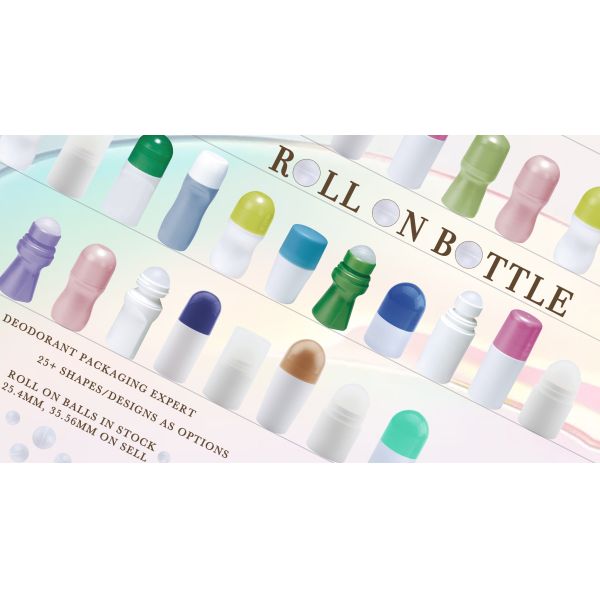 50ml Smooth Plastic Ball Refillable Roll On Perfume Bottle With Cap