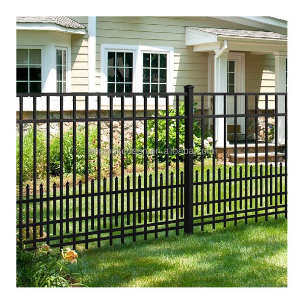 Rust-Proof Galvanized Wrought Iron Fence with Heat Treated Pressure Treated Wood Type