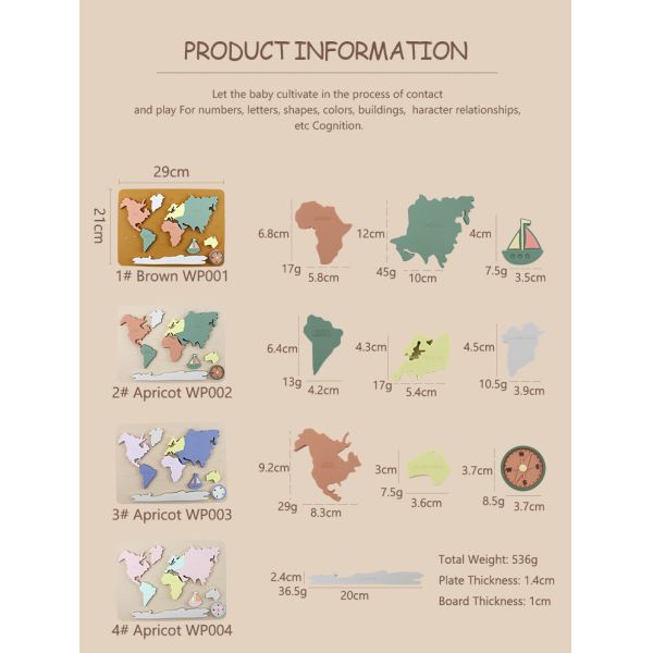 Silicone World Map Personalized Baby Puzzle For Toddlers Montessori Educational