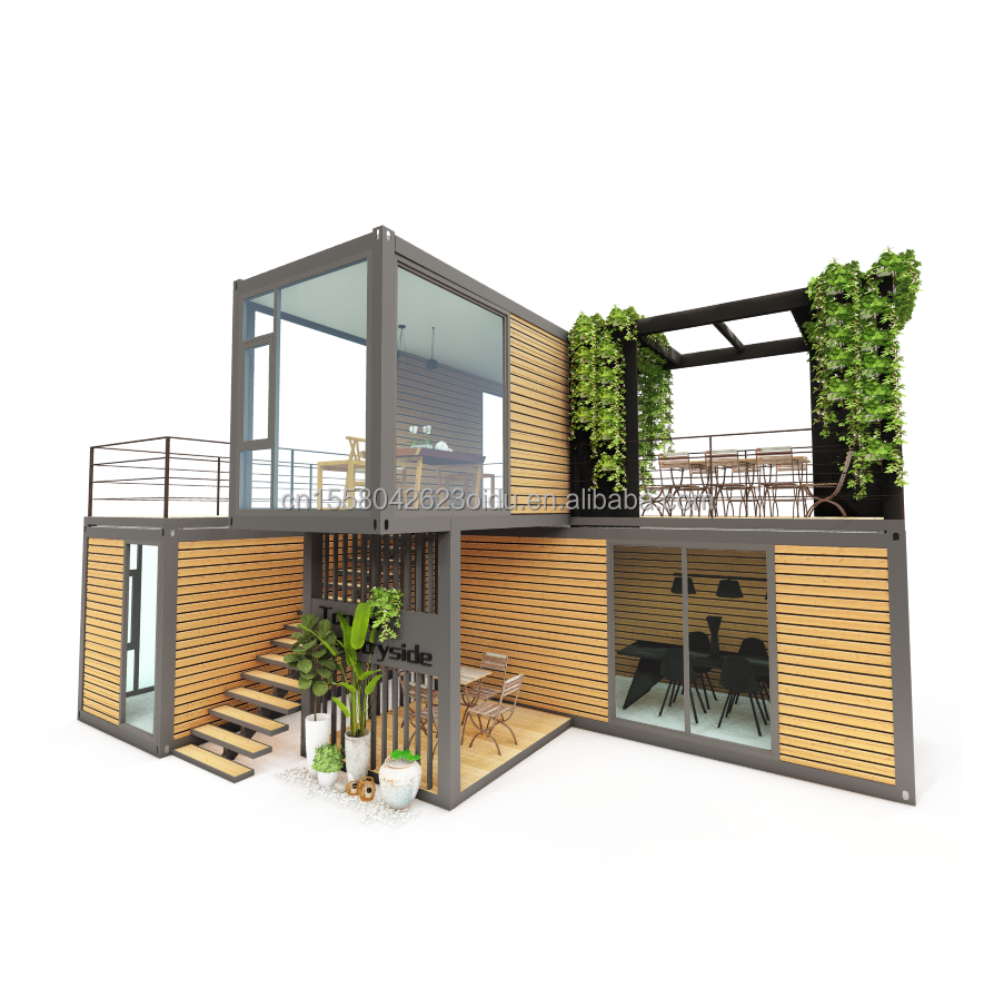 3D Model/CAD Drawings Wooden Tiny Prefab House Container Modular Container Home Buildings Cabins Wooden Villa 2023 Style