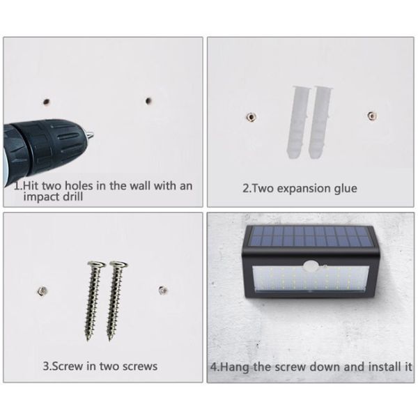 100lm/w Solar Powered LED Exterior Lights With PIR And Light Control 4W