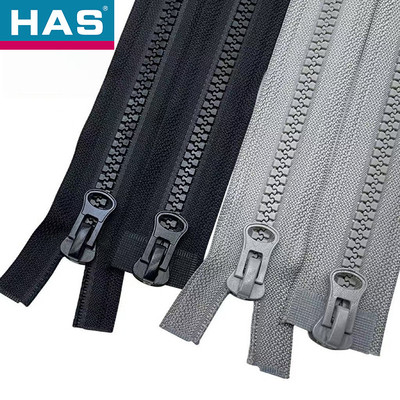 China Lightweight Plastic Slider Zipper Black Grey Two Way Invisible Zipper wholesale