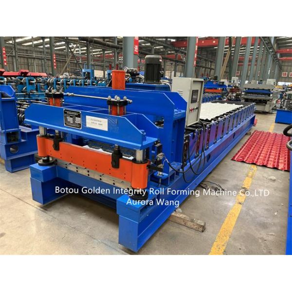 GI Glazed Tile Roll Forming Machine Roofing Tile Making Machine For Building Material