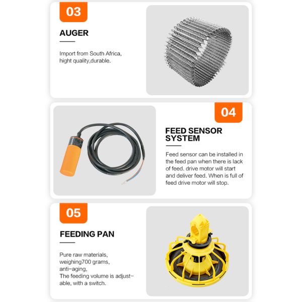 Automatic Feeding System For Poultry Chicken Feeding Line 10 Liters Capacity